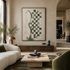 Wabi-Sabi abstract oil painting showing layered abstract marks, texture and expressive painterly movement in a beige palette.