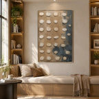 Wabi-Sabi abstract oil painting showing layered abstract marks, texture and expressive painterly movement in a brown palette.