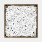 Wabi-Sabi abstract oil painting showing layered abstract marks, texture and expressive painterly movement.