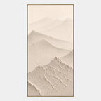 Wabi-Sabi abstract oil painting showing layered abstract marks, texture and expressive painterly movement in a beige palette.