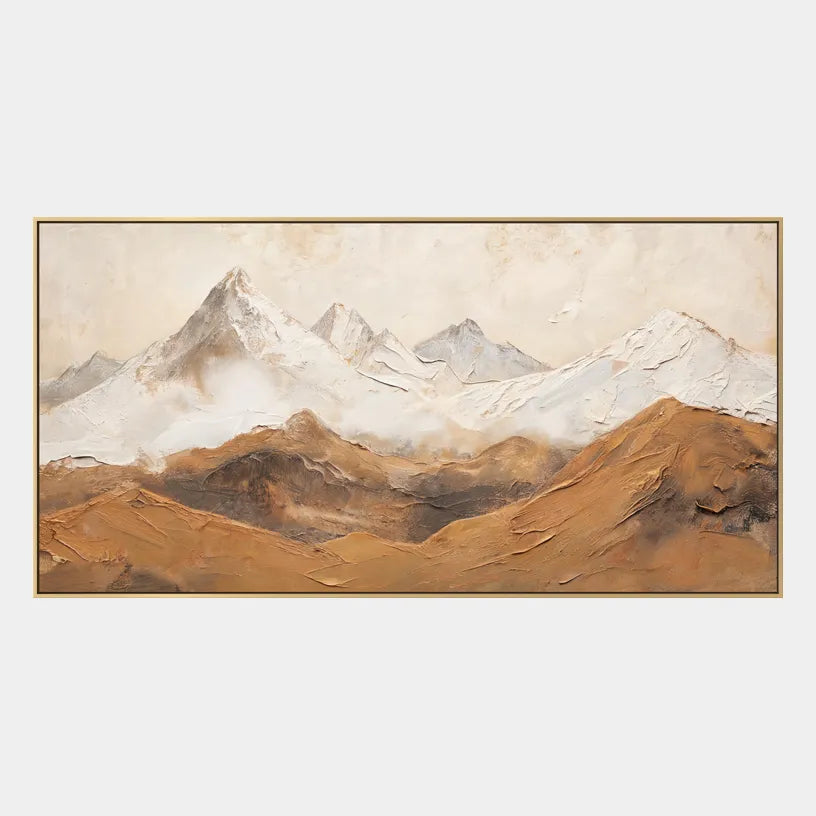Wabi-Sabi abstract oil painting showing layered abstract marks, texture and expressive painterly movement in a beige palette.