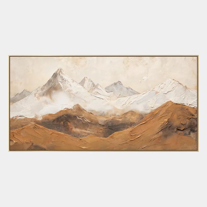 Pintura al óleo de paisajes, paisajes marinos y paisajes urbanos de Wabi-Sabi que presenta un paisaje atmosférico, un paisaje marino o una composición inspirada en la ciudad en una paleta marrón.