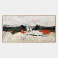 Peinture à l'huile abstraite et conceptuelle Wabi-Sabi présentant des marques abstraites superposées, une texture et un mouvement pictural expressif.