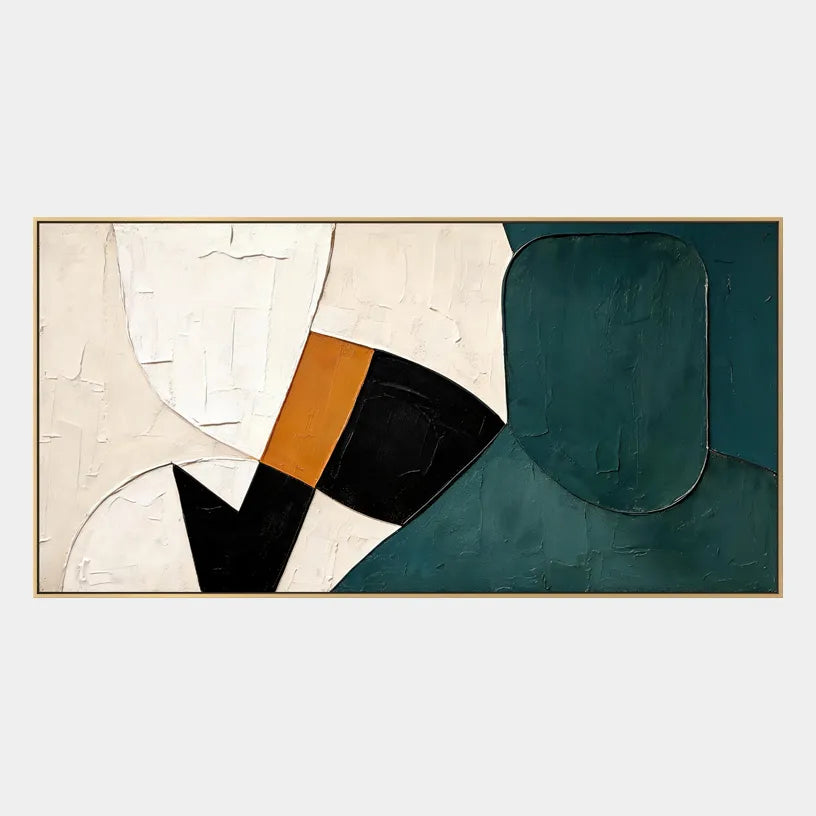 Wabi-Sabi abstract oil painting showing layered abstract marks, texture and expressive painterly movement in a blue palette.