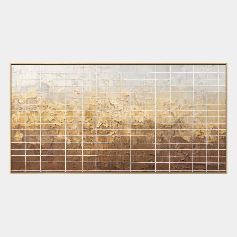 Wabi-Sabi abstract oil painting showing layered abstract marks, texture and expressive painterly movement in a brown palette.