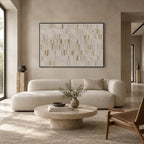 Wabi-Sabi abstract oil painting showing layered abstract marks, texture and expressive painterly movement in a grey palette.