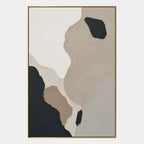 Wabi-Sabi abstract oil painting showing layered abstract marks, texture and expressive painterly movement in a brown palette.