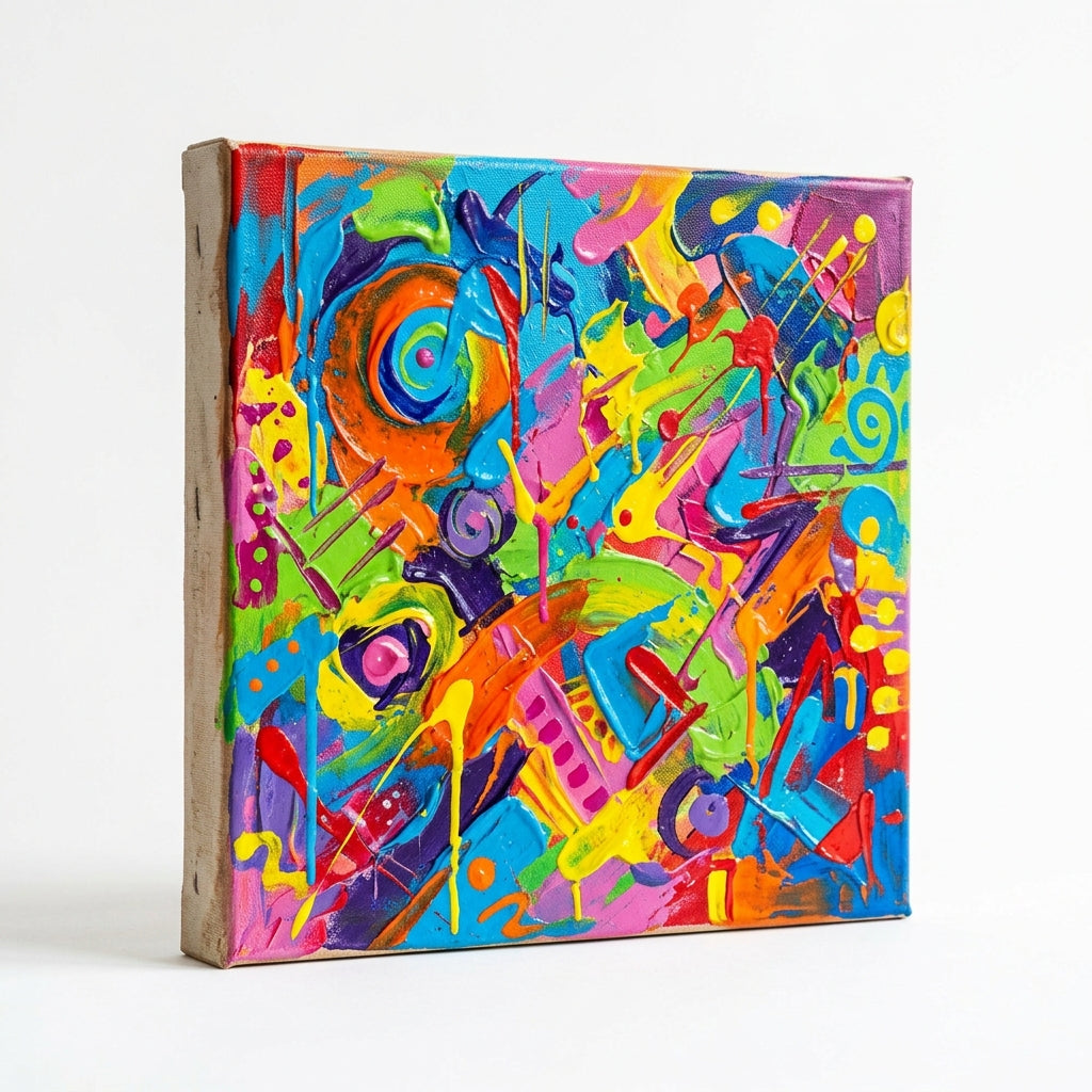 Neon Static pop graffiti canvas