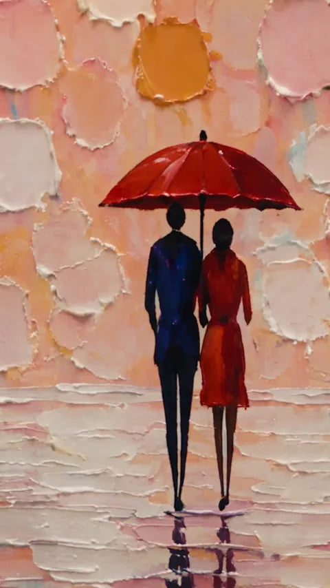 Under the red umbrella
